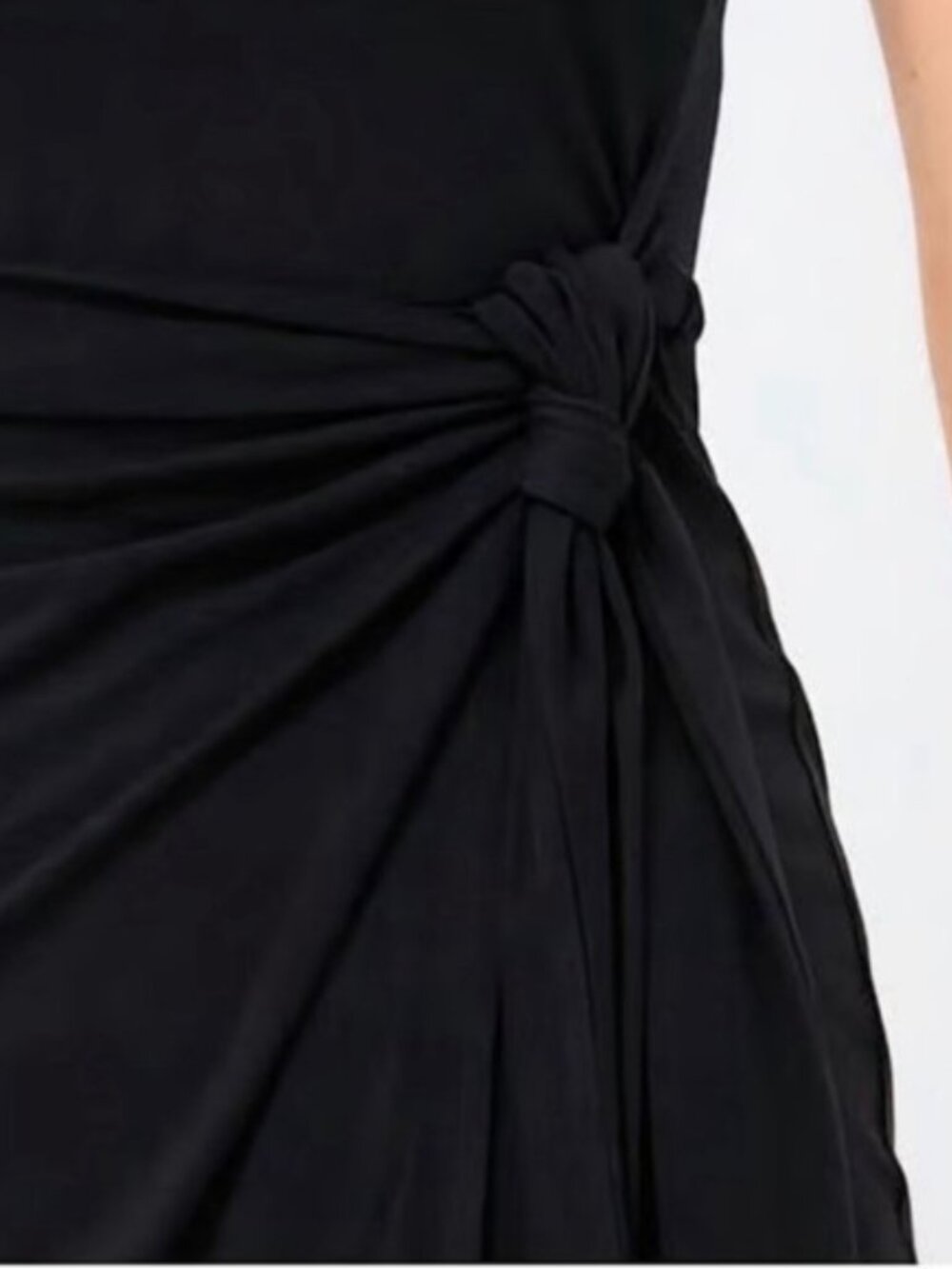 Tuckernuck Arielle Midi Dress Black Side Knot Jersey Knit S NWT - Picture 3 of 12